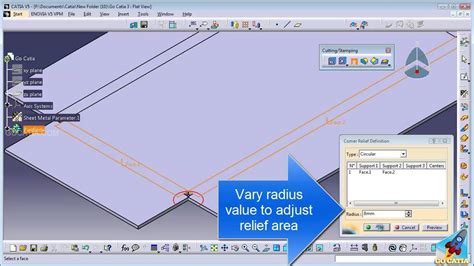 corner relief in sheet metal catia|CATIA sheet metal youtube.